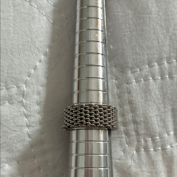 Woven Mesh Stackable Ring - Silver-Tone - Picture 4 of 5